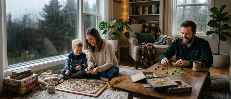 Rainy Day Indoor Activities for a Cozy, Screen-Light Weekend at Home